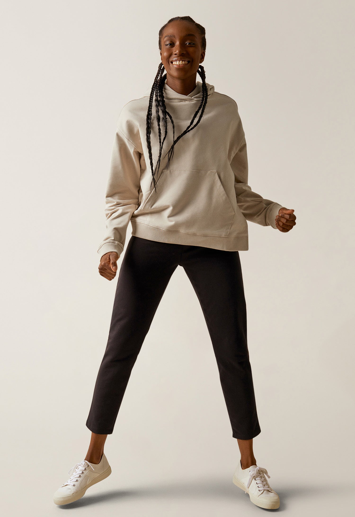 Hettegenser med ammefunksjon - Lys beige