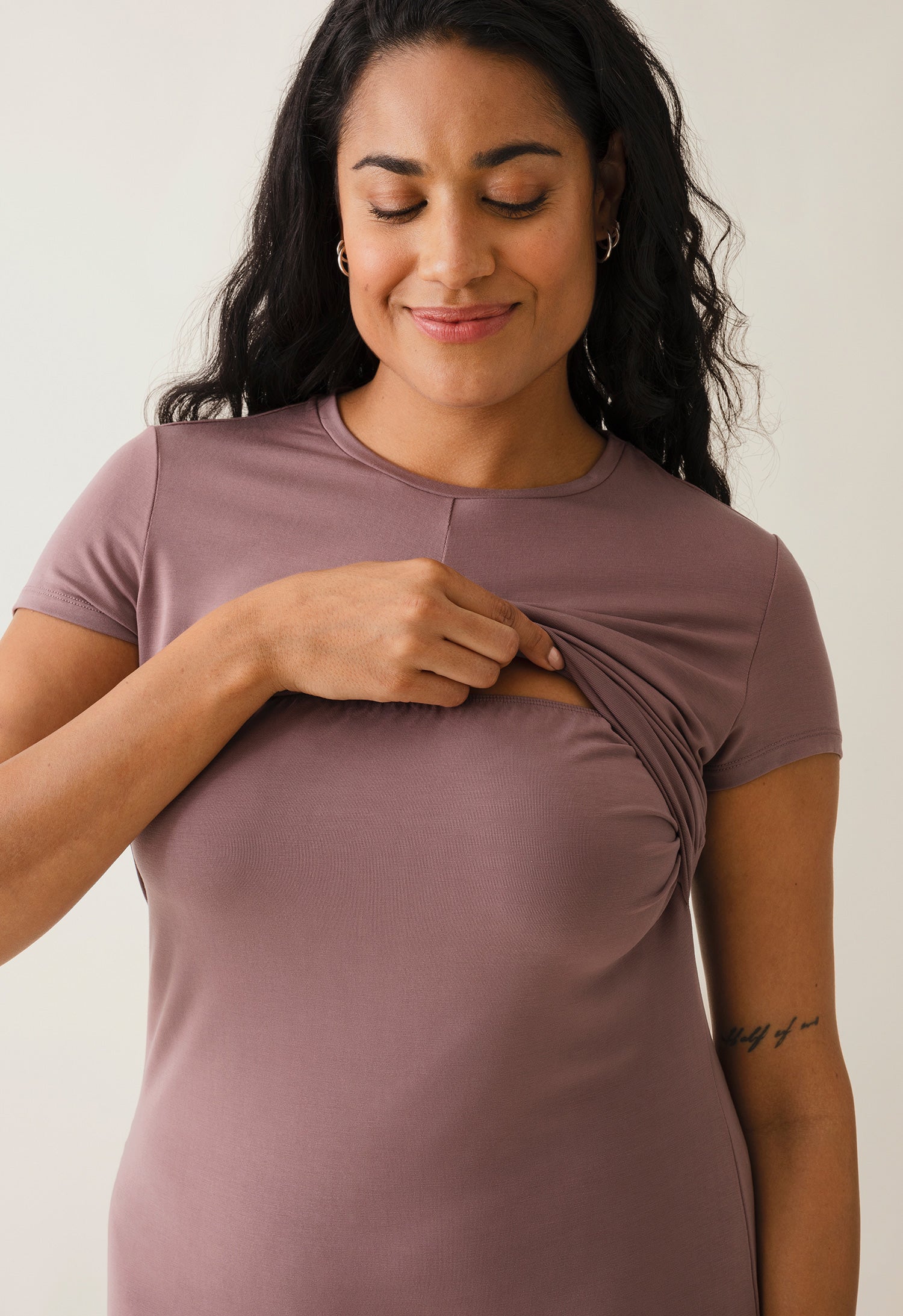 Festkjole med ammefunksjon - Mørk mauve