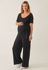 Ribbet gravidjumpsuit - Svart