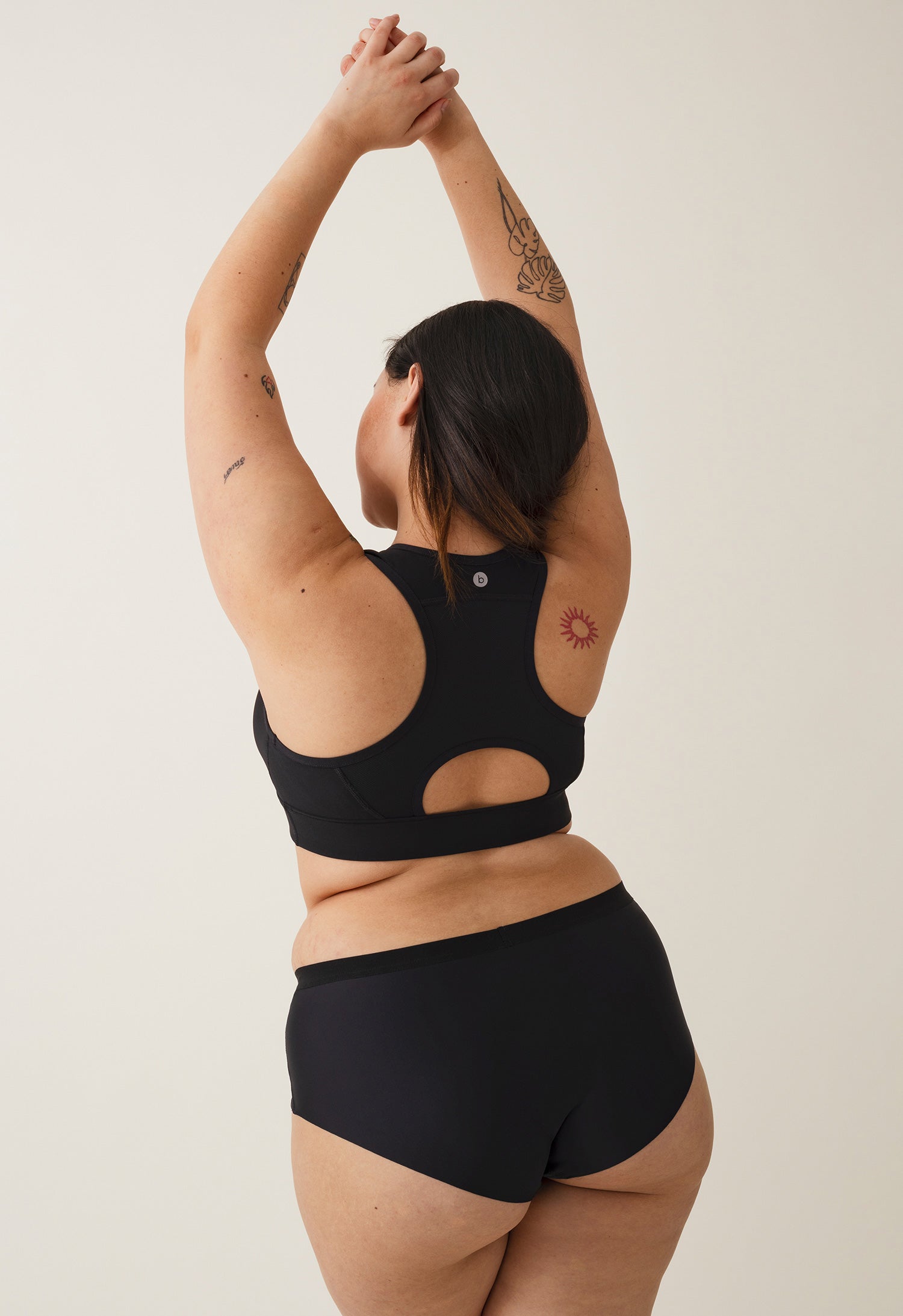 Menstruasjonstruse - Sømløs hipster - Svært lett - Svart