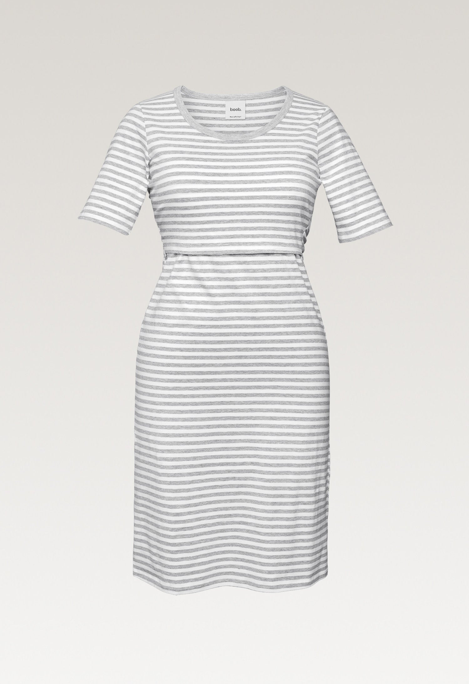 Nattkjole - hvit/gråmelert