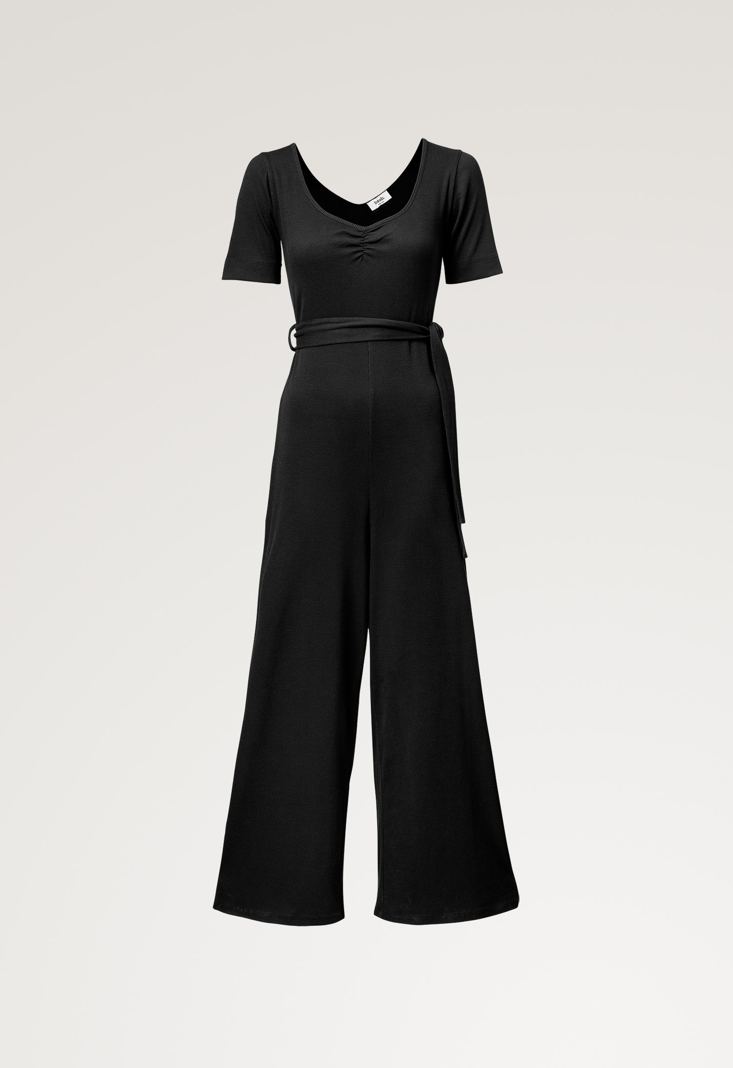Ribbet gravidjumpsuit - Svart