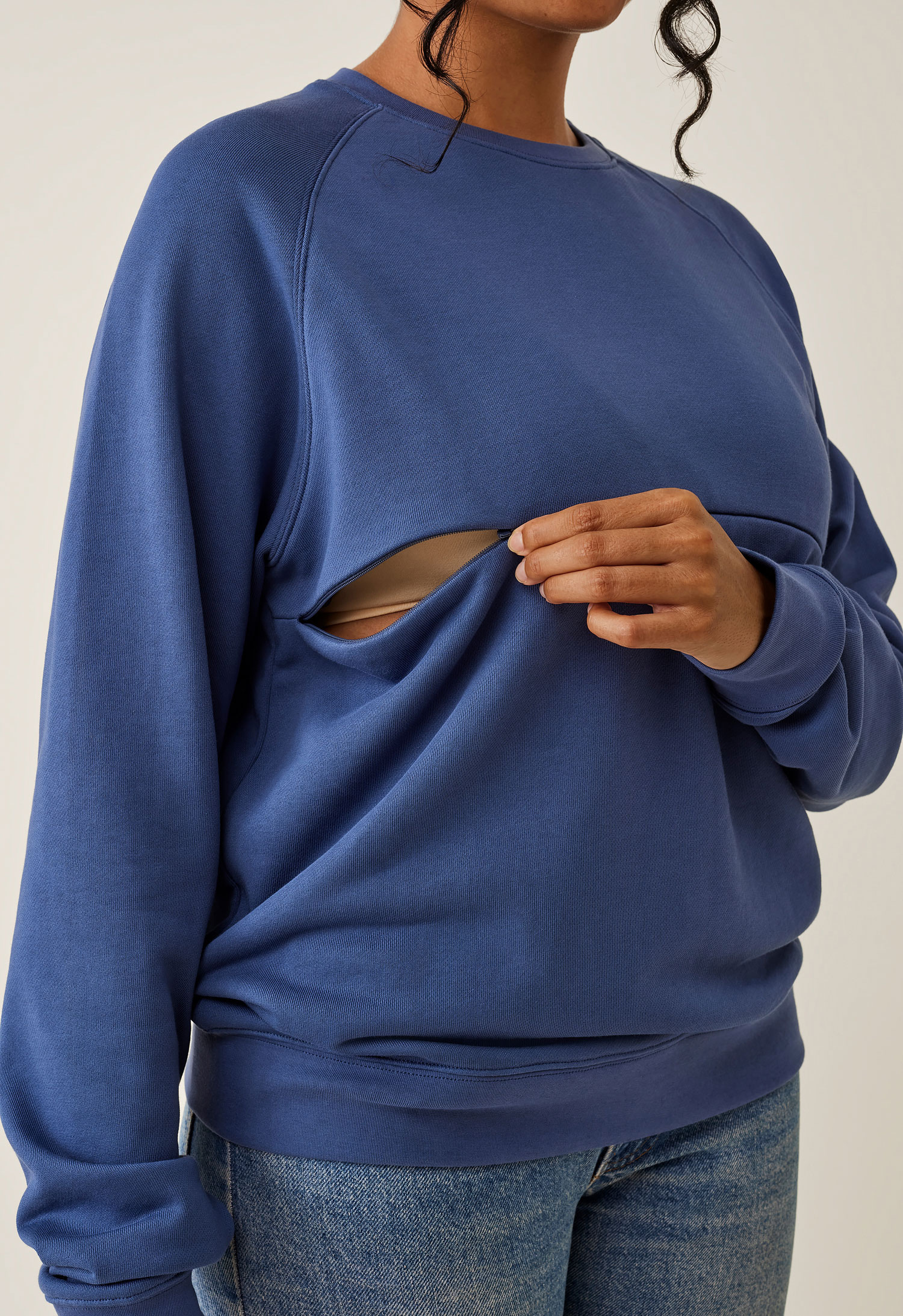Sweatshirt med ammefunksjon - Indigo blå