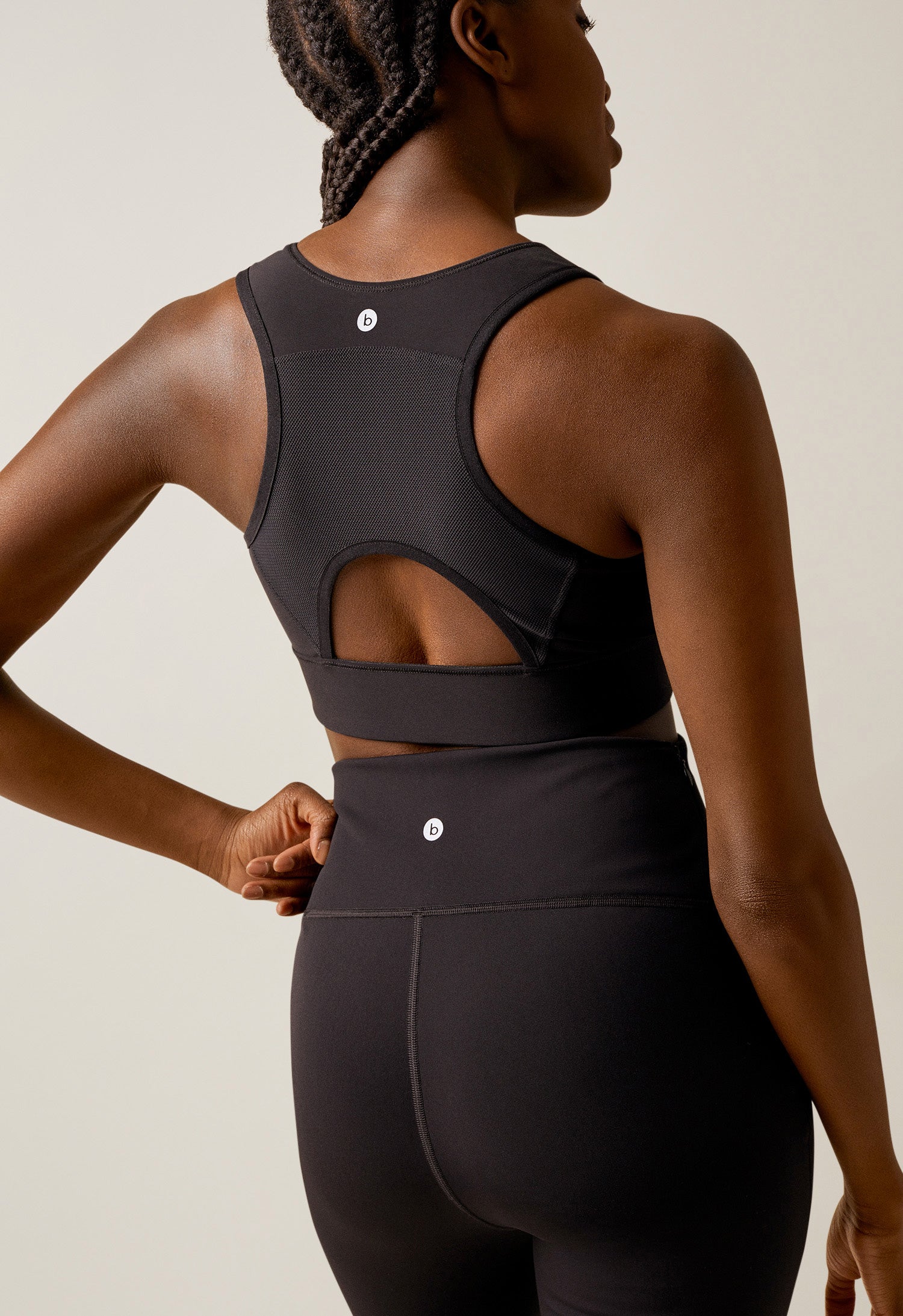 Amme-BH i techfleece - Svart