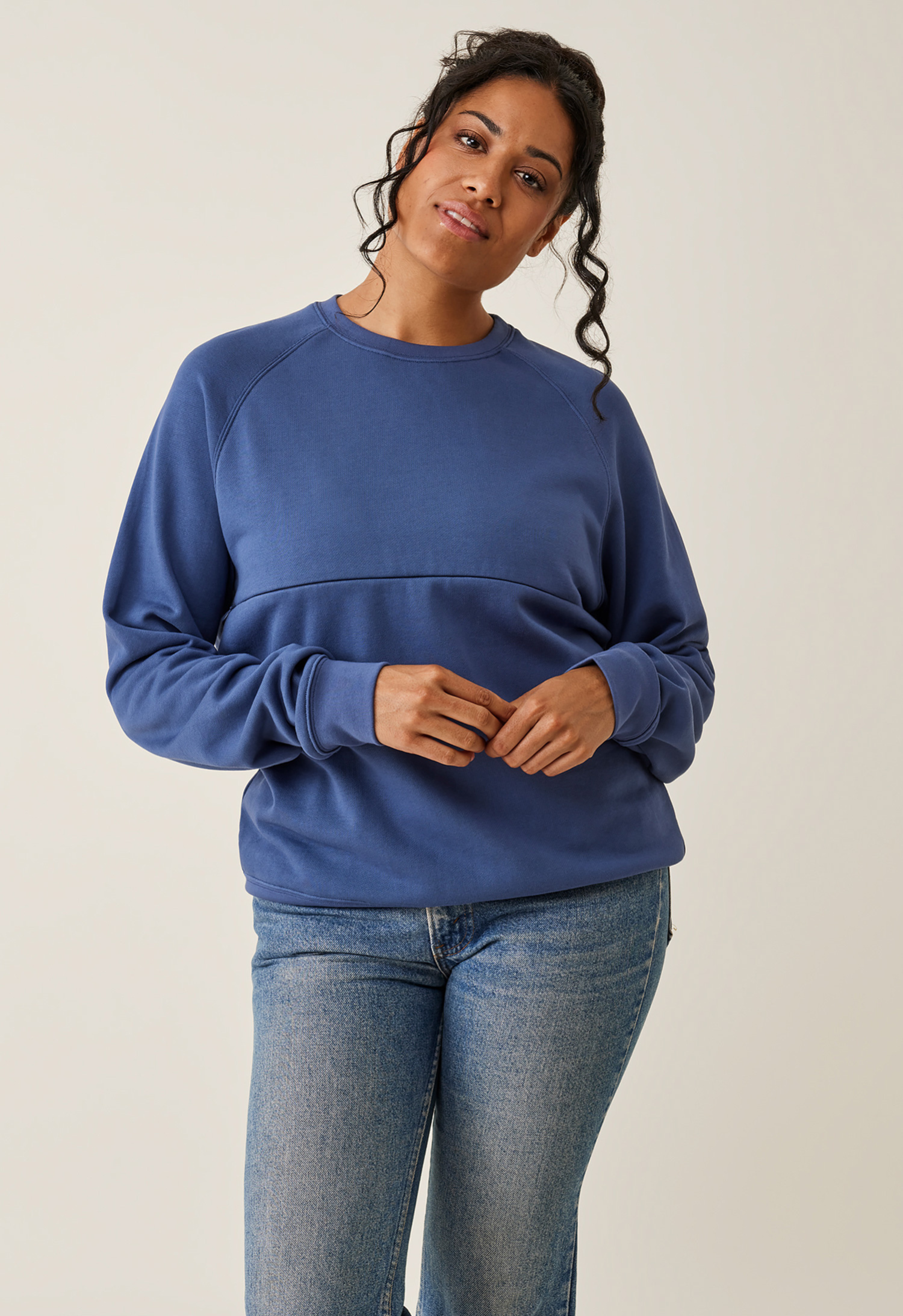 Sweatshirt med ammefunksjon - Indigo blå