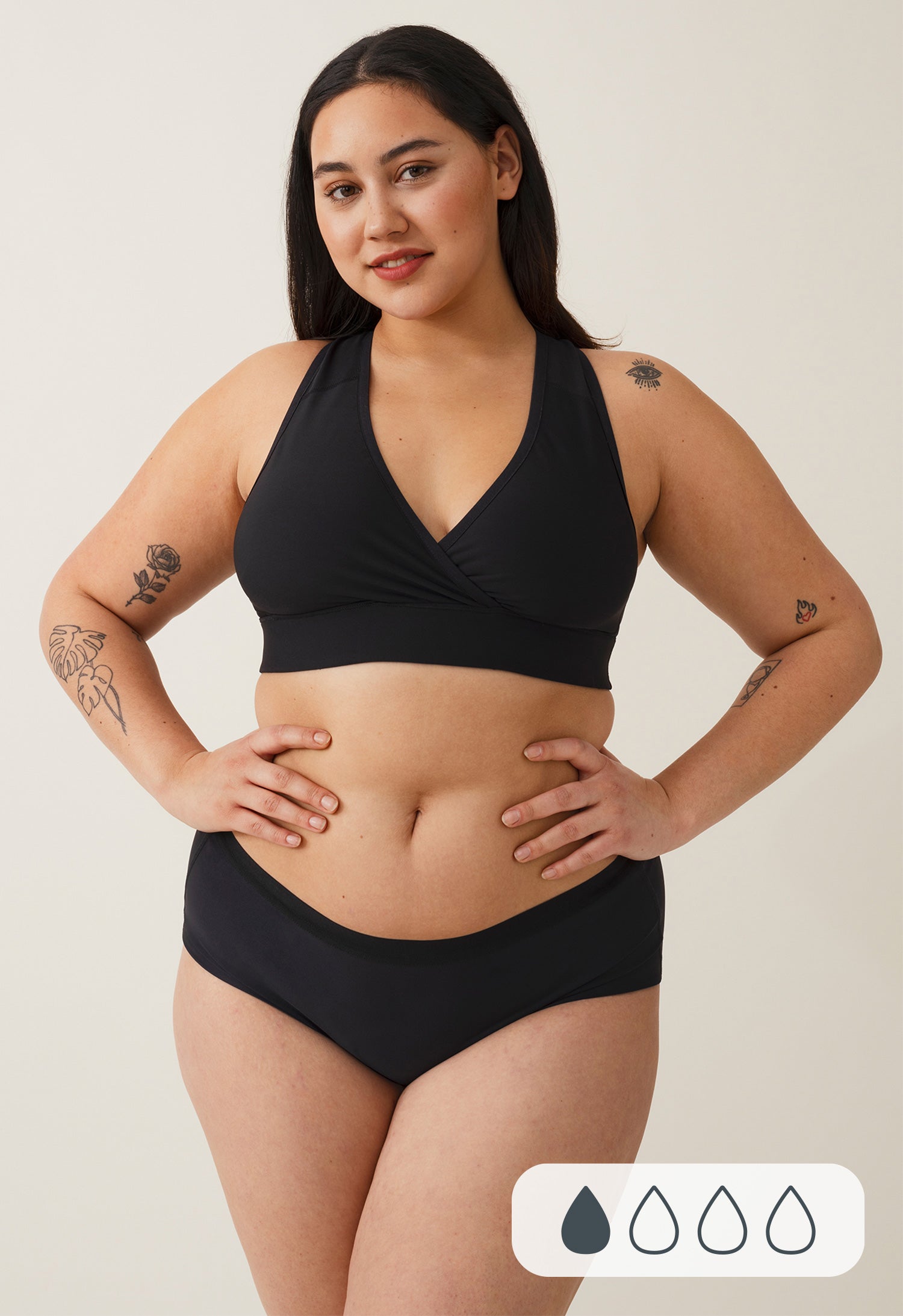 Menstruasjonstruse - Sømløs hipster - Svært lett - Svart