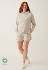 Gravidshorts i sweatshirtstoff - Lys beige