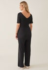 Ribbet gravidjumpsuit - Svart