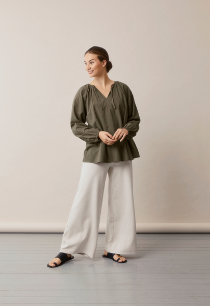 Poetess bluse furugrønn