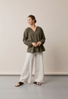 Poetess bluse furugrønn