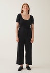 Ribbet gravidjumpsuit - Svart