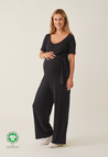 Ribbet gravidjumpsuit - Svart